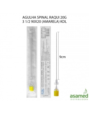 AGULHA SPINAL RAQUI 20G 3 1/2 90X20 (AMARELA) KDL