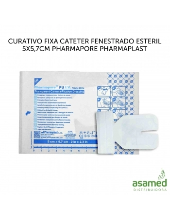 CURATIVO FIXA CATETER FENESTRADO ESTERIL 5X5,7CM PHARMAPORE PHARMAPLAST