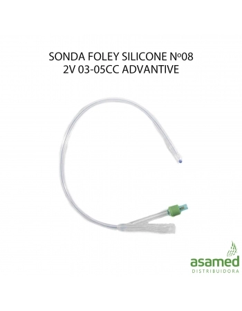 SONDA FOLEY SILICONE Nº08 2V 03-05CC PEDIATRA ADVANTIVE