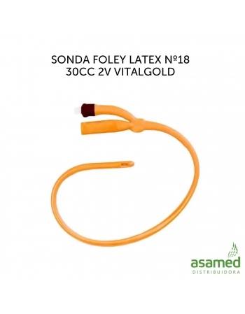 SONDA FOLEY LATEX Nº18 2V 30CC VITALGOLD