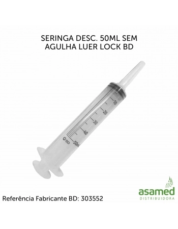 SERINGA DESC. 50ML SEM AGULHA LUER LOCK BD