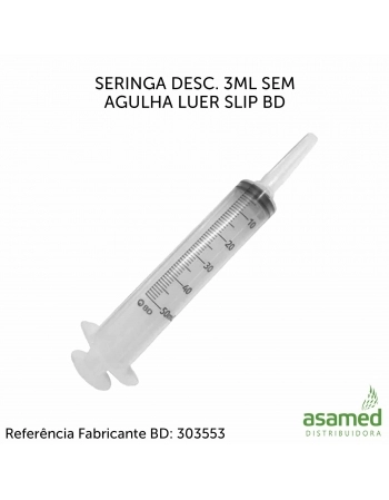 SERINGA DESC. 50ML SEM AGULHA BICO CATETER LATE FREE BD