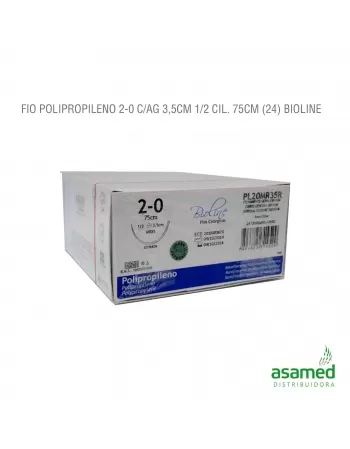 FIO POLIPROPILENO 2-0 C/AG 3,5CM 1/2 CIL. 75CM BIOLINE