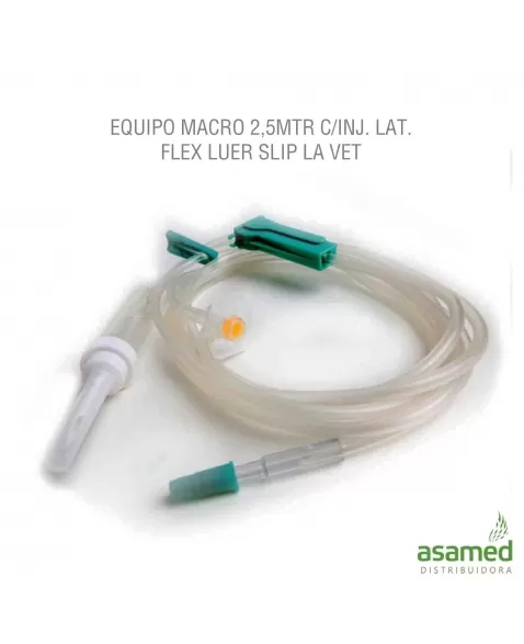 EQUIPO MACRO 2,5MTR C/INJ. LAT. FLEX LUER SLIP LA VET