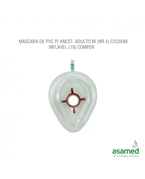 MASCARA DE PVC P/ ANEST. (NR 4) ADULTO M C/COXIM INFLAVEL COMPER