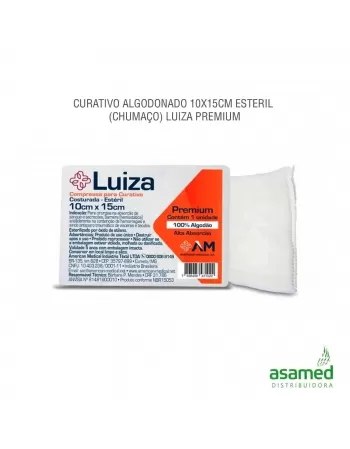 COMPRESSA PARA CURATIVO CIRURGICO ESTERIL 10X15CM LUIZA PREMIUM