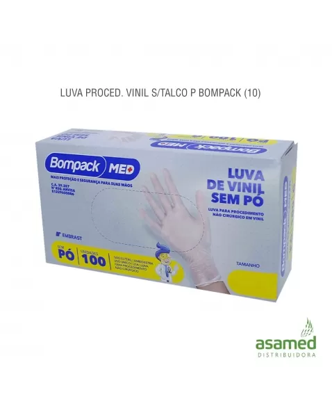 LUVA PROCEDIMENTO VINIL SEM PO P BOMPACK