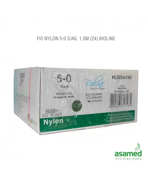 FIO NYLON 5-0 S/AG. 1,5M BIOLINE